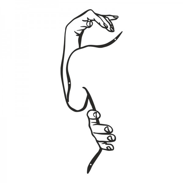 Διακοσμητικό τοίχου Femalo pakooworld μαύρο μεταλλικό 20x1,5x50εκ