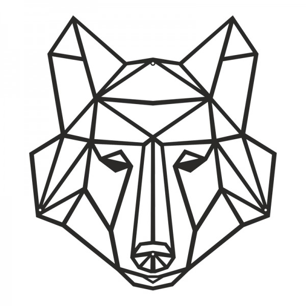 Διακοσμητικό τοίχου Wolfo pakooworld μαύρο μεταλλικό 40x1,5x40εκ