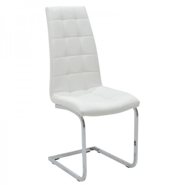 Καρέκλα Darrell pakoworld pu λευκό-βάση χρωμίου 42x49x106εκ