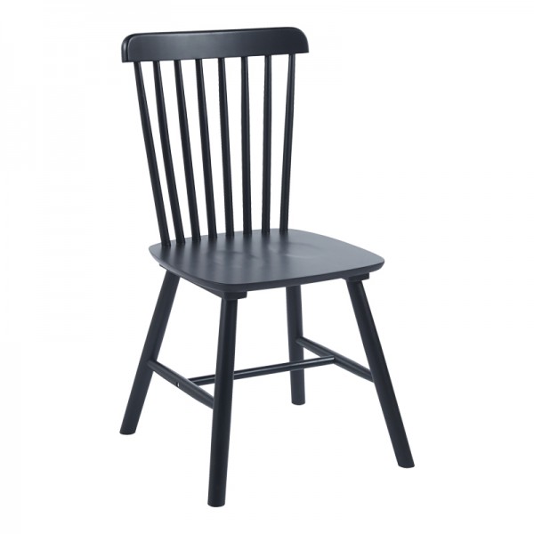 Καρέκλα Melia pakoworld rubberwood σε μαύρη απόχρωση 45x51x87εκ 128-000034