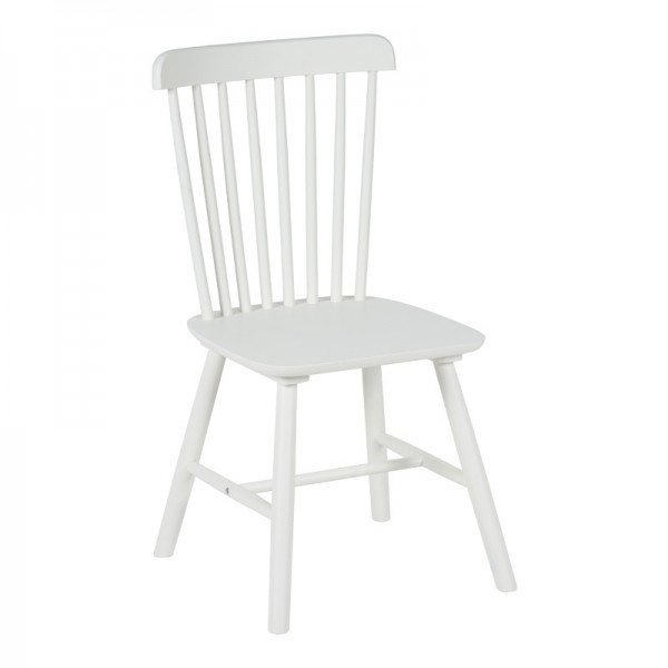 Καρέκλα Melia pakoworld rubberwood σε λευκή απόχρωση 45x51x87εκ