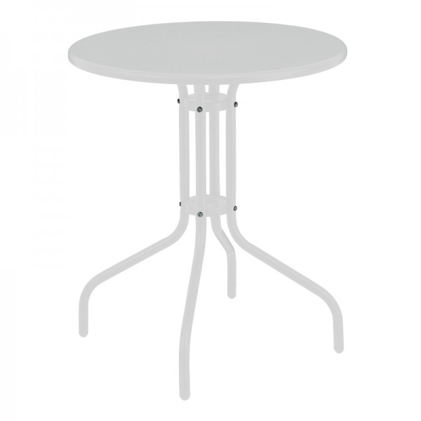 Τραπέζι Vergo pakoworld λευκό μέταλλο Φ60x70εκ