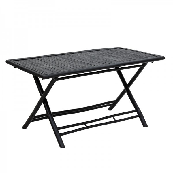 Τραπέζι Badou pakoworld πτυσσόμενο bamboo μαύρο 150x80x77εκ 141-000017