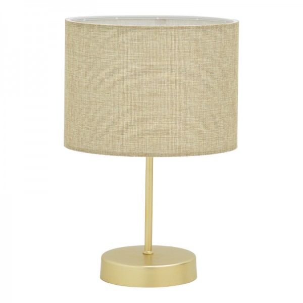 Επιτραπέζιο φωτιστικό PWL-0961 pakoworld Ε27 μπεζ καφέ-χρυσό Φ22x32εκ