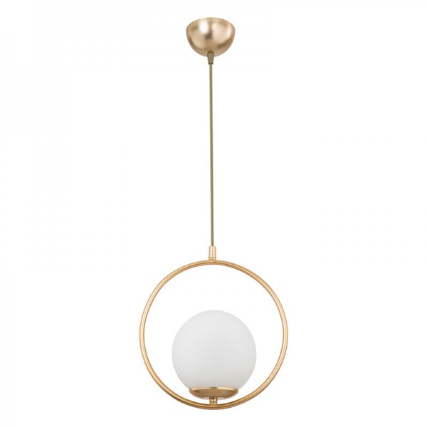 Φωτιστικό οροφής μονόφωτο PWL-1193 pakoworld Ε27 χρυσό Φ26x30εκ