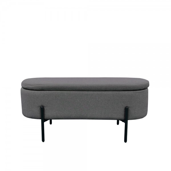 OVAL ΣΚΑΜΠΟ ΜΕ ΑΠΟΘ/ΚΟ ΧΩΡΟ ΓΚΡΙ 95x36xH43cm