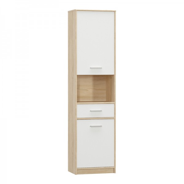 Ντουλάπα στήλη Letto pakoworld σε oak - λευκό ματ απόχρωση 50,2x34,3x195εκ 173-000050