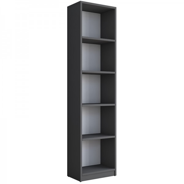 Βιβλιοθήκη Goldie pakoworld ανθρακί-λευκό 40x25x161.80εκ 182-000053