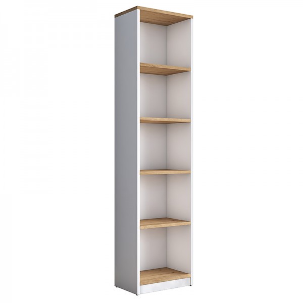 Βιβλιοθήκη Goldie pakoworld λευκό-φυσικό 40x25x161.80εκ 182-000054