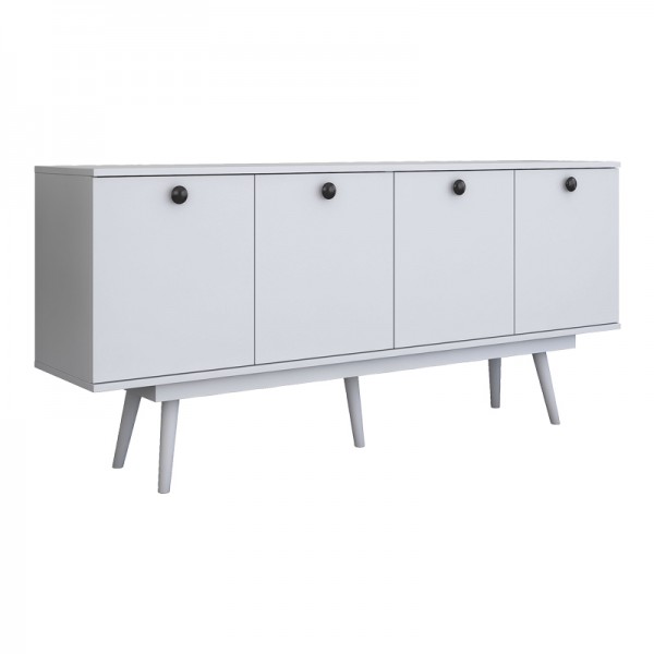 Μπουφές Salonde pakoworld λευκό μελαμίνης-λευκό pp πόδι 180x40x82.6εκ 182-000098