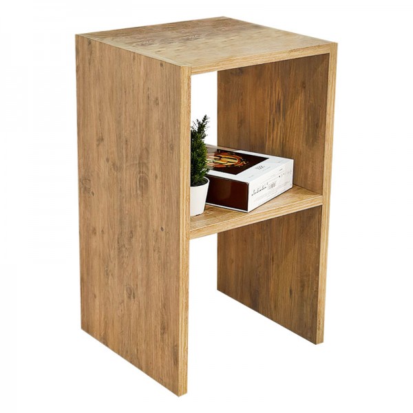 Βοηθητικό τραπέζι Leofric pakoworld μελαμίνης oak 30x30x60εκ 197-000158