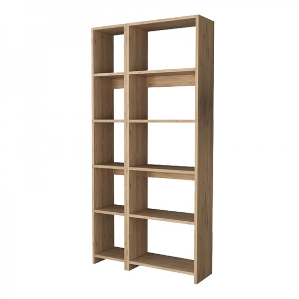 Βιβλιοθήκη Alkathi pakoworld σε oak απόχρωση 77x22x160εκ 197-000281