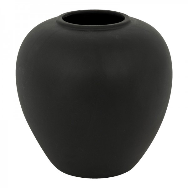 Βάζο Derbe pakoworld κεραμικό σε μαύρη απόχρωση Φ22x24εκ