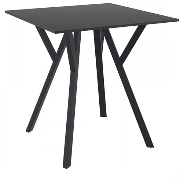 MAX ΤΡΑΠΕΖΙ 70Χ70Χ74εκ. BLACK LAMINATE 12mm 20.0823