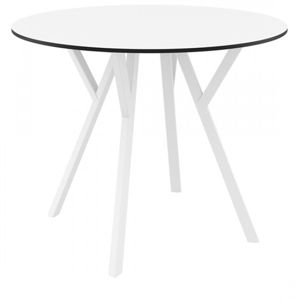 MAX ΤΡΑΠΕΖΙ Φ90Χ74εκ. WHITE LAMINATE 12mm 20.0824
