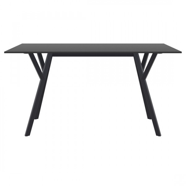 MAX ΤΡΑΠΕΖΙ 140X80Χ74εκ. BLACK LAMINATE 12mm 20.0827