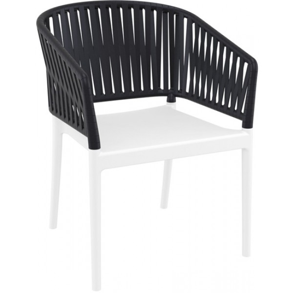 PORTOFINO WHITE/BLACK ΠΟΛΥΘΡΟΝΑ PP 58X58X80cm 20.0878
