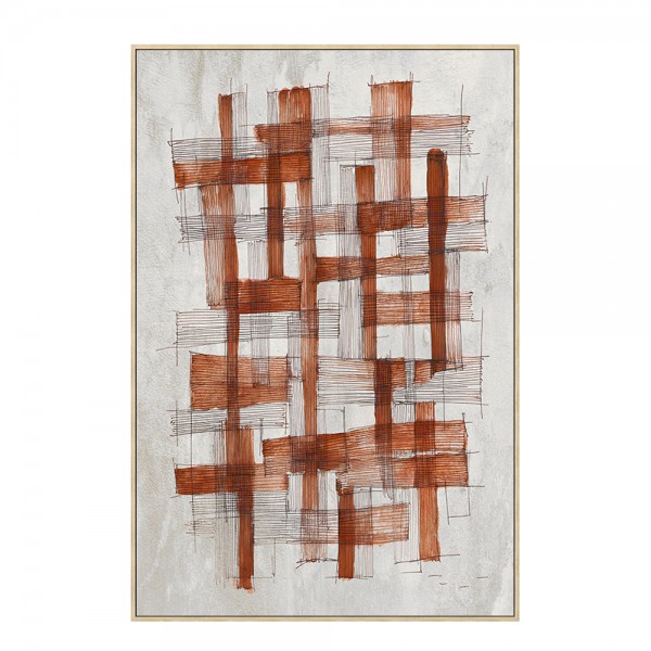 LINES ΠΙΝΑΚΑΣ ΔΙΑΚΟΣΜΗΤΙΚΟΣ ΜΕ ΚΟΡΝΙΖΑ 80x120x4cm ΚΑΜΒΑΣ ΕΚΑΙ ΓΚΡΙ ΑΝΟΙΧΤΟ ΞΥΛΟ
