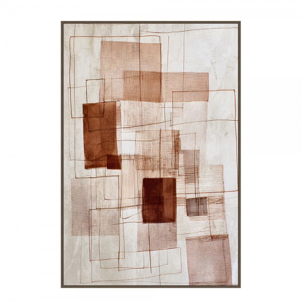 LINEE ΠΙΝΑΚΑΣ ΔΙΑΚΟΣΜΗΤΙΚΟΣ ΜΕ ΚΟΡΝΙΖΑ 80x120x4cm ΚΑΜΒΑΣ ΕΚΑΙ ΓΚΡΙ ΑΝΟΙΧΤΟ ΞΥΛΟ