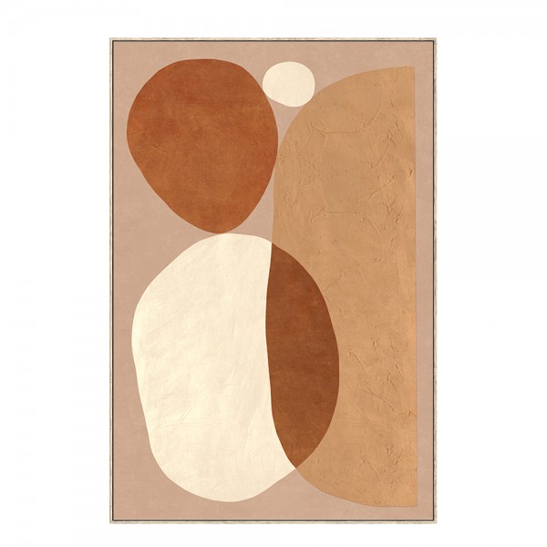 TERRE ΠΙΝΑΚΑΣ ΔΙΑΚΟΣΜΗΤΙΚΟΣ ΜΕ ΚΟΡΝΙΖΑ 80x120x4cm ΚΑΜΒΑΣ ΜΠΕΖ ΚΑΦΕ ΞΥΛΟ ΛΕΥΚΟ