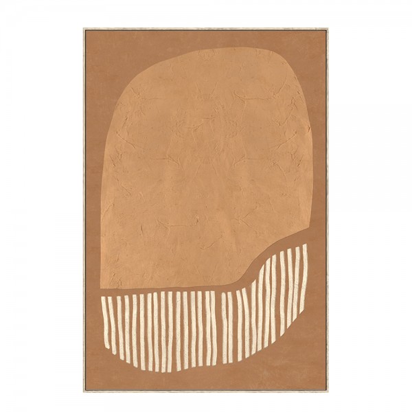 TIERRA ΠΙΝΑΚΑΣ ΔΙΑΚΟΣΜΗΤΙΚΟΣ ΜΕ ΚΟΡΝΙΖΑ 80x120x4cm ΚΑΜΒΑΣ ΚΑΦΕ ΛΕΥΚΟ ΞΥΛΟ
