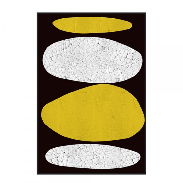 SKIVE ΠΙΝΑΚΑΣ ΔΙΑΚΟΣΜΗΤΙΚΟΣ ΜΕ ΚΟΡΝΙΖΑ 80x120x4cm ΚΑΜΒΑΣ LEMON ΓΚΡΙ PS ΜΑΥΡΟ