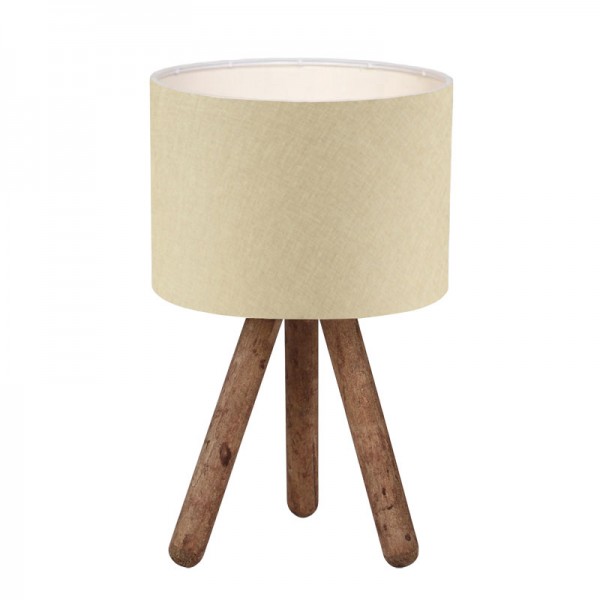 Επιτραπέζιο φωτιστικό PWL-1151 pakoworld Ε27 μπεζ-καρυδί Φ19x32εκ