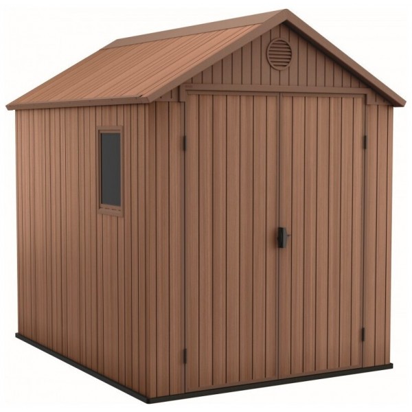 KETER Darwin Πλαστική Αποθήκη Κήπου με Διπλή Πόρτα & Αεραγωγό Μ1.9xΠ2.44xΥ2.21m 26.00175