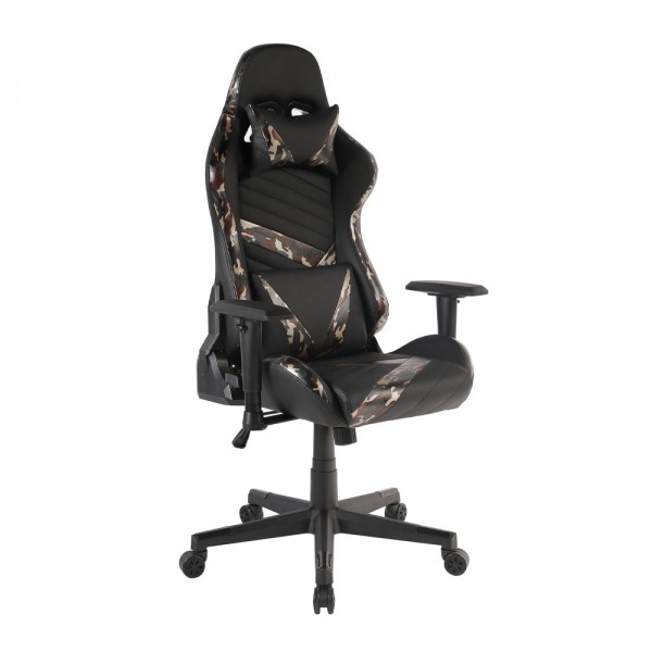 DYSKORD ΚΑΡΕΚΛΑ GAMING ΓΡΑΦΕΙΟΥ ΜΑΥΡΟ ΜΕ PATTERN 50x74xH127/137cm