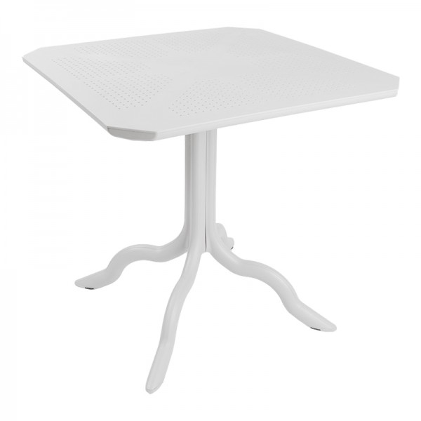 Τραπέζι Icon  pakoworld PP σε λευκή απόχρωση 80x80x74.5εκ 253-000118