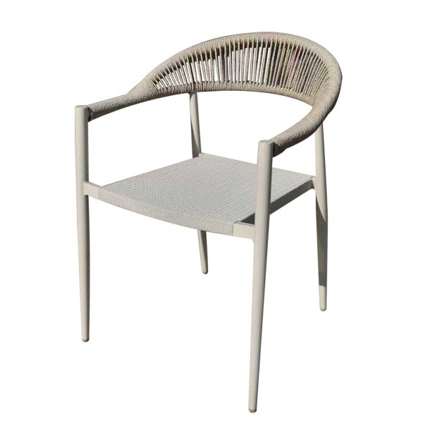 Πολυθρόνα Αλουμινίου Με Μπέζ Textline Σχοινί 56 x 60 x 78(h)cm 261413