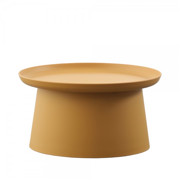 TECH COFFEE TABLE ΜΟΥΣΤΑΡΔΙ 70x70xH36cm 27-0183