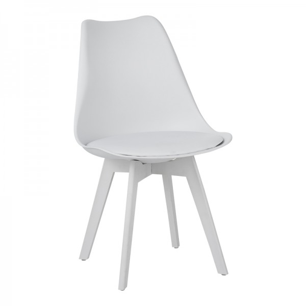 Καρέκλα Gaston I pakoworld PP-PU σε λευκή απόχρωση 53.5x48.5x81,5εκ 271-000037