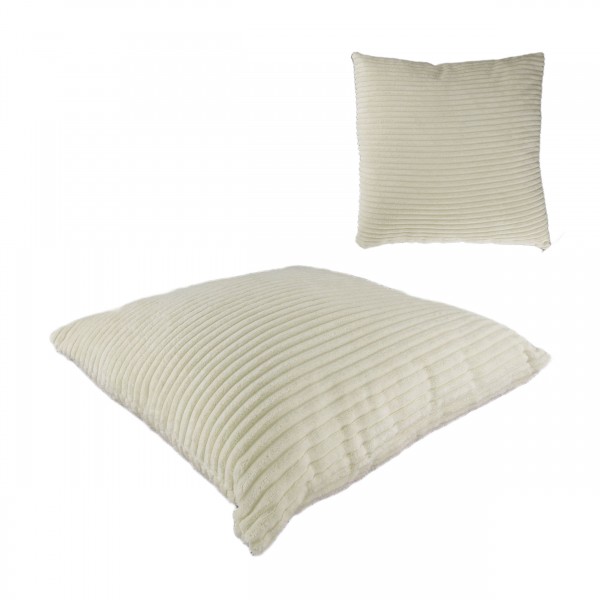 ΜΑΞΙΛΑΡΙ ΔΙΑΚΟΣΜΗΤΙΚΟ OFF WHITE RIBBED POLYESTER 45X45X8EK 102943