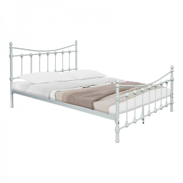 Κρεβάτι Beowulf pakoworld λευκό μεταλλικό 140x190εκ