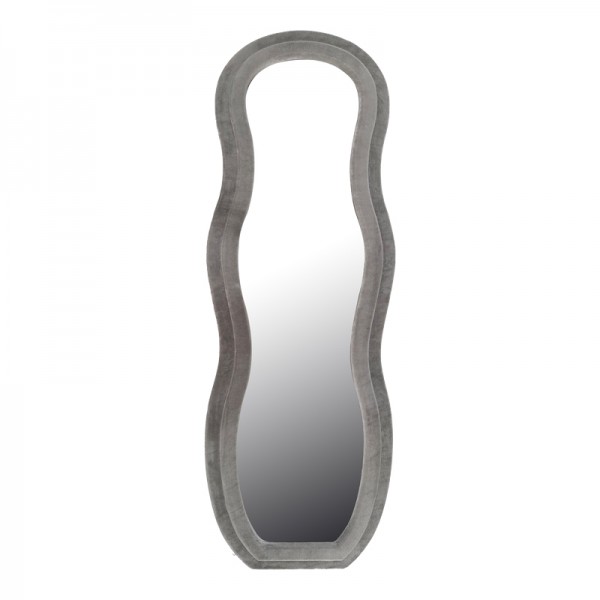 Καθρέπτης Glinde Inart βελούδο σε γκρι απόχρωση 50x3.3x150εκ