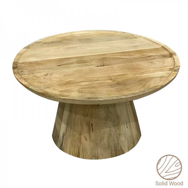 Tραπέζι σαλονιού Aliki Inart φυσικό μασίφ mango ξύλο Φ90x40εκ 297-000013