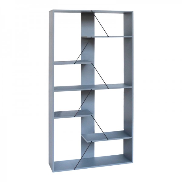 Βιβλιοθήκη Tars pakoworld γκρι-μαύρο 84x25.5x154.5εκ 304-000010