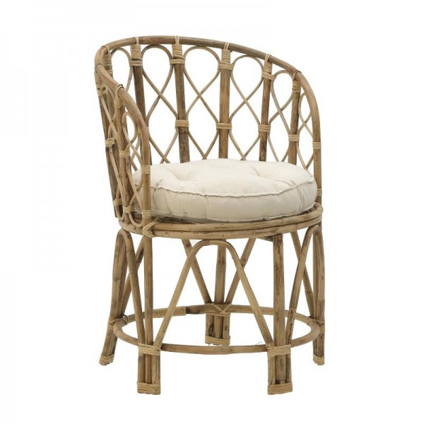 Πολυθρόνα Rostan Inart φυσικό rattan με μαξιλάρι 60x46x80εκ 309-000001