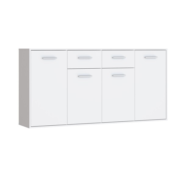 Μπουφές Drepen pakoworld μελαμίνη σε λευκό χρώμα 162.3x34.2x81.7εκ 318-000023