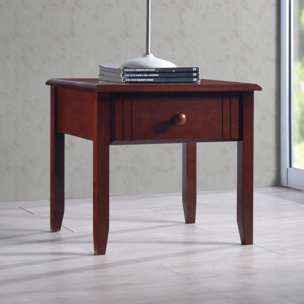 Κομοδίνο Juliene με συρτάρι καρυδί rubberwood 50x44x46εκ 330-000017