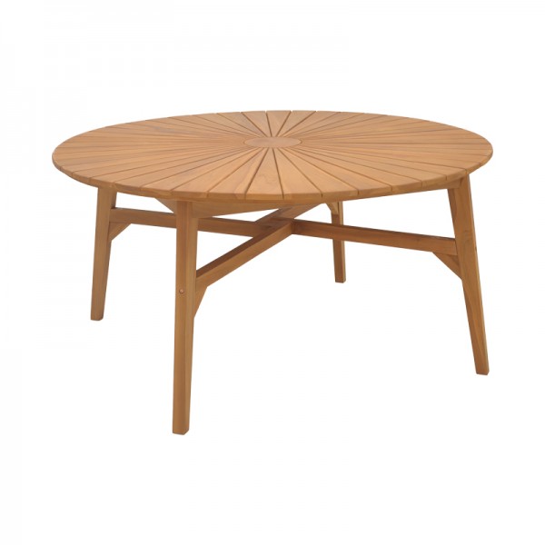Τραπέζι Colen pakoworld teak ξύλο σε φυσική απόχρωση Φ150x75εκ 340-000010