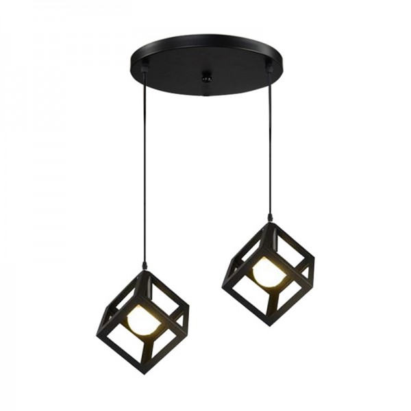 Φωτιστικό οροφής δίφωτο Kibe II pakoworld μαύρο μέταλλο 48x28 εκ