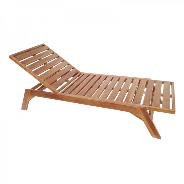Ξαπλώστρα Melop pakoworld teak ξύλο σε φυσική απόχρωση 200x70x35εκ 343-000014
