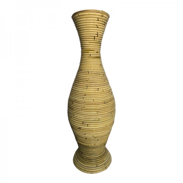 Βάζο Virnia Inart pe rattan σε φυσική απόχρωση Φ40x70εκ