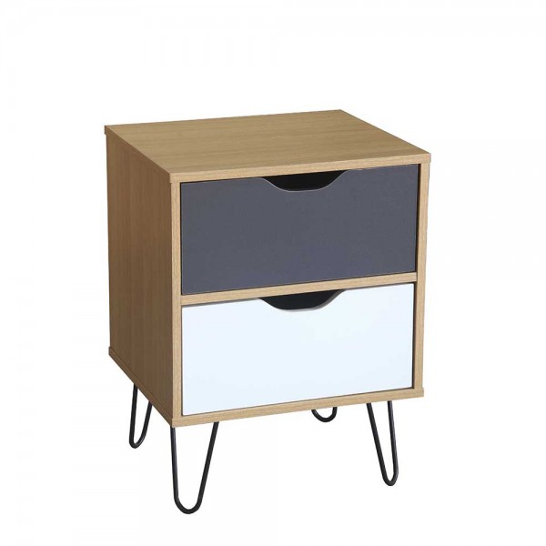 Artic Κομοδίνο 45x39x59.5cm Sonoma/Γκρι Λευκό 09-0999