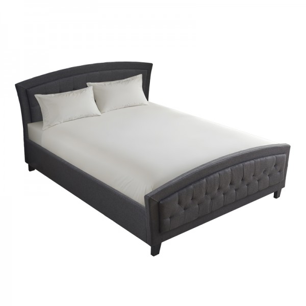 Κρεβάτι Camaro pakoworld ύφασμα σε ανθρακί απόχρωση160x200εκ