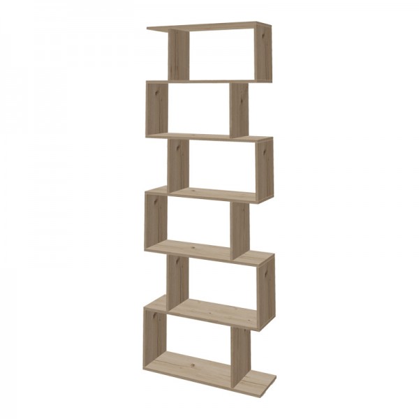Βιβλιοθήκη Sezen pakoworld σε oak απόχρωση 70x24x191.5εκ 361-000091