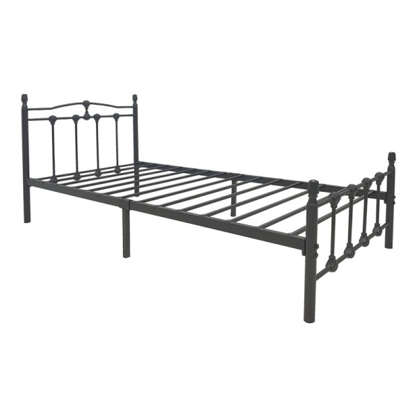 Κρεβάτι Wotso pakoworld μεταλλικό σε μαύρη απόχρωση 90x190εκ