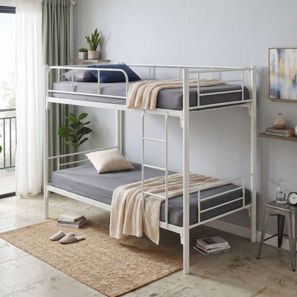 Κρεβάτι-κουκέτα Belit pakoworld μεταλλικό λευκό 90x190εκ